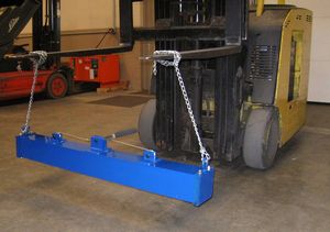 Releasable Hanging Forklift Magnetic Sweeper