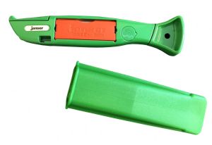 Non-Retractable Green Janser Knife/w Holster